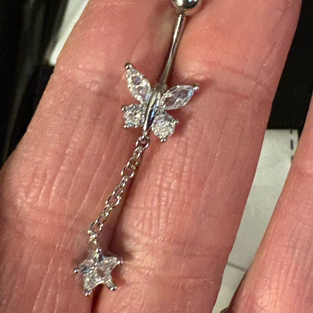 Belly Ring- Butterfly & Star Stainless Steel Belly Button Ring